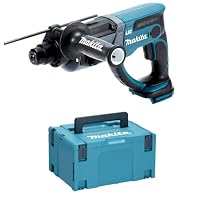 Makita Akku-Kombihammer f. SDS+ 18,0V im MAKPAC ohne Akku 1,5 Ah, ohne Ladegerät, DHR202ZJ, Blau, Silber – Ansicht 1