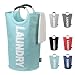 DOKEHOM 82L Large Laundry Basket (6 Colors), Collapsible Fabric Laundry Hamper, Foldable Clothes Bag, Folding Washing Bin (Light Blue, L)