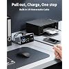 MOKiN 8-in-1 Charging Station, 3 USB-C,2 USB-A,3 AC, GaN Desktop Charger Station with Retractable Cable, 1500J Surge Protector Power Strip for iPhone 17/16,MacBook Pro, Laptop,Gaming Desk Accessories