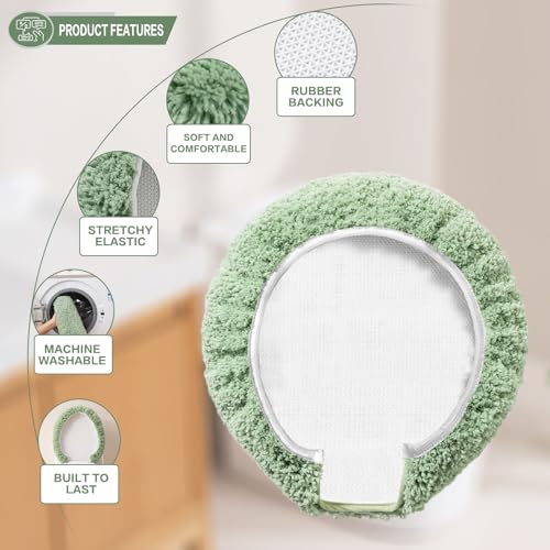 Image of Microfiber Toilet Lid Cover, 17.5 inchx15 inch Fits Round Oblong and Elongated
