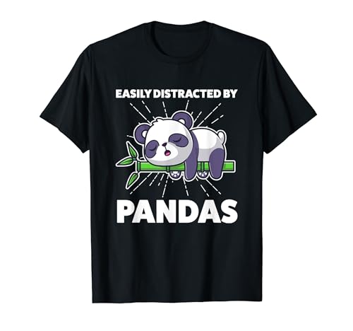fácilmente distraído por pandas panda Camiseta