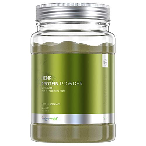 Proteine Vegetali di Canapa in Polvere 500g - Aumento Massa Muscolare e Migliora le Prestazioni in Allenamento - Benessere e Vitalità - 9 Aminoacidi Essenziali, Omega 3, 6 e 9 - Vegano - WeightWorld