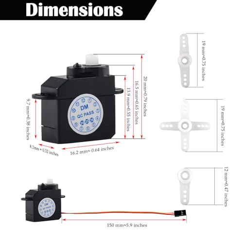 Image of Micro 2.1g Servo DM-S0020 Super Mini Digital Servo 2g Ultra-Lightweight Coreless Servo for RC Hobby Helicopter (Pack of 4)