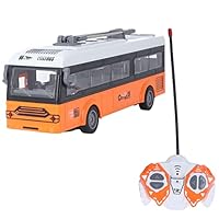 Srliya Ferngesteuerter Bus 4 CH, Lebensechte Öffnungstüren, Einlagig, Sightseeing-Reise, Ferngesteuerter für Kinder, Elektrisches Spielzeugauto (Sightseeing-Bus)