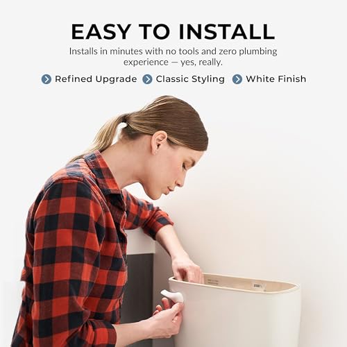 Image of Qualihome White Finish Front Mount Toilet Handle Replacement Kit, Universal Toilet Tank Flush Lever Fits Most Standard Front-Mount Toilet Tanks