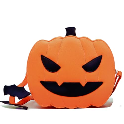Noy Lacha Girls Purse Cross body PU Leather Pumpkin Purses, Cute Little Shoulder Handbag for Theme Party