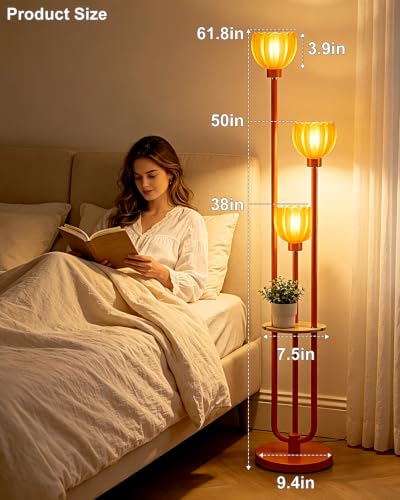 Image of Lightdot Globe Floor Lamp with LED Bulbs Included, Dimmable Floor Lamps,Unique Modern Standing Tall Lamp for Bedroom Living Room /Sofa Beside /Corner Decor-Gold