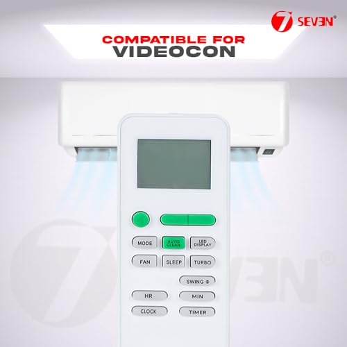 Image of 7SEVEN Compatible with Videocon AC Remote Control Model 175 Suitable for Split and Window 1 1.5 2 Ton Air Conditioner - Match Each Keys Exactly to Replicate Genuine Remote Function