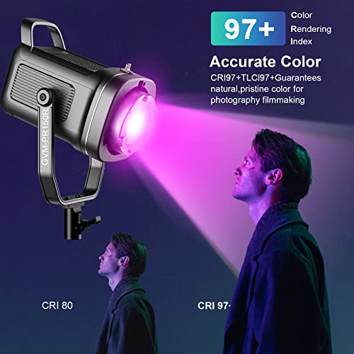 Image of GVM 150W LED Video Light 2700K~7500K RGB Video Light Photography Studio Light Kit with Lantern Softbox & Stand, CRI97+TLCI97 with 8 Lighting Effects+Custom Effects for Outdoor Shoot YouTube Videos
