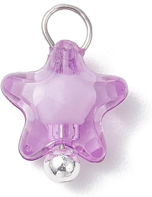 200Pcs Colorful Acrylic Star Pendants Transparent Star Shape Dangle Charms for DIY Bracelet Necklace Jewelry Making - Image 5