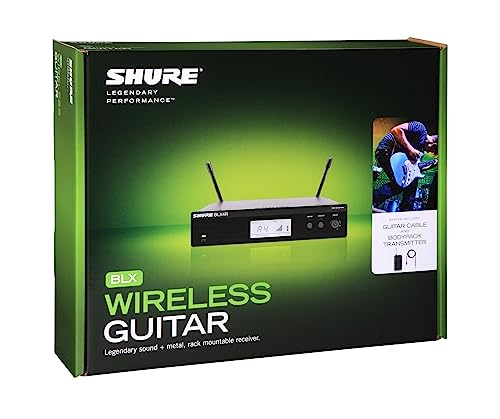 Shure Blx14R Uhf Wireless System - Perfect For Guitar And Bass With 1/4 Jack - 14-Hour Battery Life, 300 Ft Range | Includes 1/4" Jack Instrument Cable & Single Channel Rack Mount Receiver | H11 Band #TOP1