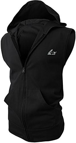 PAIZH Men's Sleeveless Workout Hoodie Zip-up Vests Gym Bodybuilding Lifting Tank Tops (M, Green)