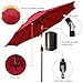 Blissun 9' Outdoor Patio Umbrella, Outdoor Table Umbrella, Yard Umbrella, Market Umbrella with 8 Sturdy Ribs, Push Button Tilt and Crank (Red)