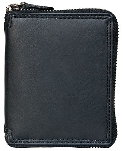 FLW Metal Zip Around (Zipper-around) RFID Genuine Leather Wallet
