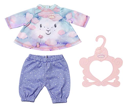 Baby Annabell Zapf Creation 703199 Sweet Dreams Nachthemd 43cm, Kleidung 43 cm, Puppen Zubehör Set bestehend aus Shirt und Hose, lila rosa.