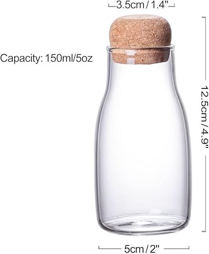 Miniatura 3 de IVAILEX Tarros de vidrio con tapas de corcho, tarro de caramelo con tapa, tarro de café para mostrador, tarro de galletas con tapas herméticas,