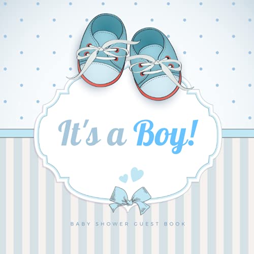 It’s a Boy: Baby Shower Guest Book: Welcome Baby Boy Baby Shower Guest Book | Keepsake Guest Sign In Baby Shower Book w/ Gift Tracker Log to Welcome ... Cute Blue Shoes (Premium Cream Paper) image 2