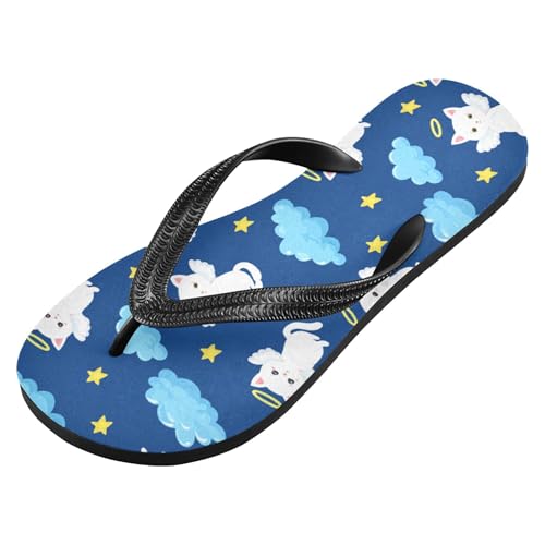 Burbuja White Angel Cats Flip Flops for Women Men, Soft Thong Sandals Rubber Slippers for Pool Beach Essentials2