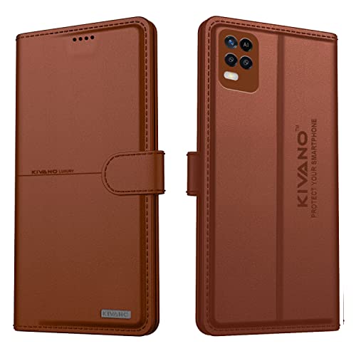 Image of KIVANO Realme 8s 5G Flip Cover | Leather Finish | Inside Pockets & Inbuilt Stand | Shockproof Wallet Style Magnetic Closure Back Cover Case