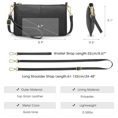 Kattee Leather Small Crossbody Shoulder Bags Purse for Women Trendy, Designer Handbag Pouch Clutch with Wristlet3