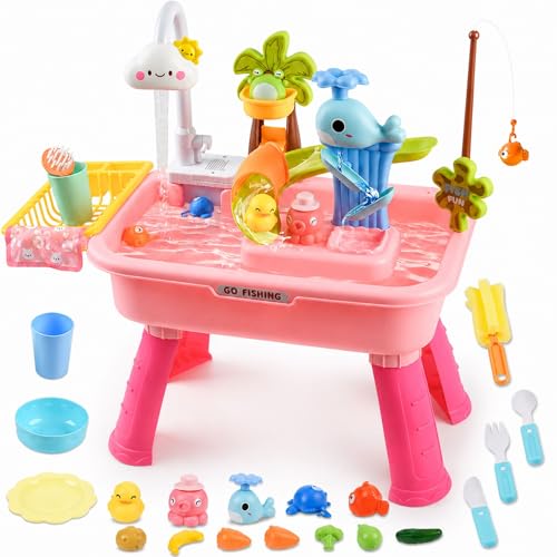 Upgraded Toddler Sand & Water Table with Pump & Accessories