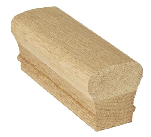 C6010-S Traditional 2-1/4\" x 2-3/8\" Solid Cap Handrail - Red Oak - 8\'