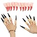 20 Pcs Halloween Costume Nail Claws Fake Witch Finger Props Rubber Rings Cosplay for Women Party Gothic Vampire Nails Decorative Supplies