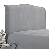  Housse de protection extensible pour tête de lit - Design tout inclus - Anti-poussière - Pour tête de lit de 110 à 140 cm - Gardez votre tête de lit élégante et propre - Blanc argenté - 120 cm