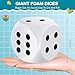 Shappy 3 Inches Foam Dice Fun Filled Large Educational Toy Kawaii Giant Decorative Eva Foam Jumbo Dice Big Square Building Blocks for Board Game Nights Learning Sessions(White,2 Pcs)