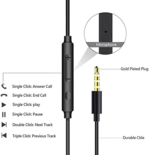 2 Pack Earphones,Headphones,In-Ear Wired Earbuds,Noise Isolating Headset With Microphone,Compatible with Samsung HuaWei Phone Pad MP3 Players Tablets and Laptops