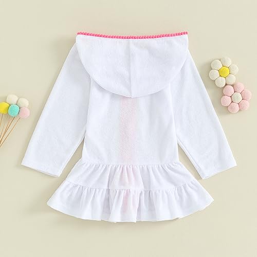 Mubineo Toddler Girl Long Sleeve Swimsuit Beach Dress Cute Cover Ups Ruffle Bathing Suit Cover Up Kimono Kids Swimwear4