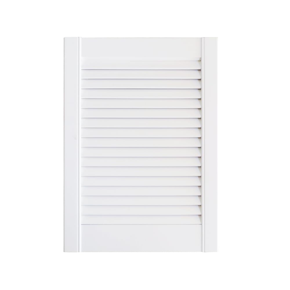 Onlywood Antine in Legno Massello - Sportello in Legno struttura a Persiana - Ante per cucina muratura o per creare mobili fai da te (Bianco, 355 x 395 h mm)