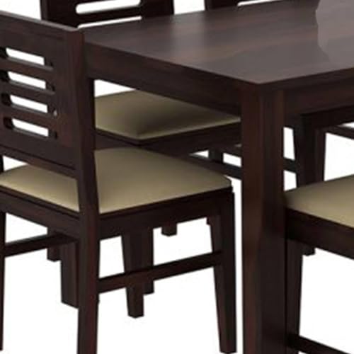 Image of Sheesham Wood Dining Table 6 Seater Set || Home Furniture 6 Seater Dining Table with Chair || Dining Room Set || Dining Table Set || Wooden Dining Table with Bench || Walnut Finish