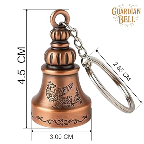 Image of OTTAVO Guardian Bell Keychain, Oxidized Copper, Tibetan Style, 5 cm Height, Good Luck Charm