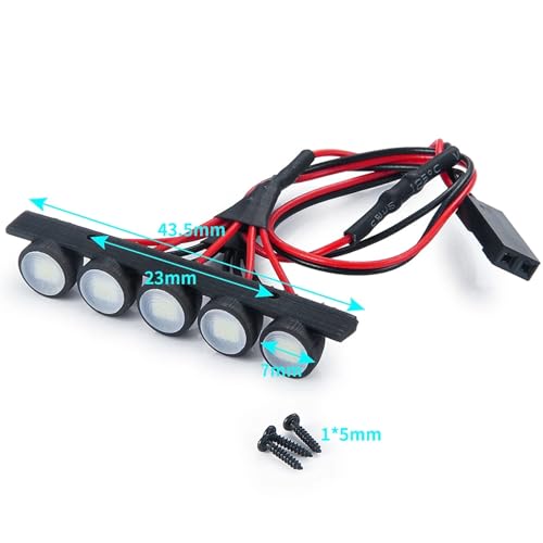 Faro de Techo RC Car Lamp de Alta Resistencia para Axial SCX24 Bronco 4