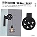 Balacoo Retro Industrial Pulley Wheel Iron Vintage Light Fixture Accessory for Wall Lamp
