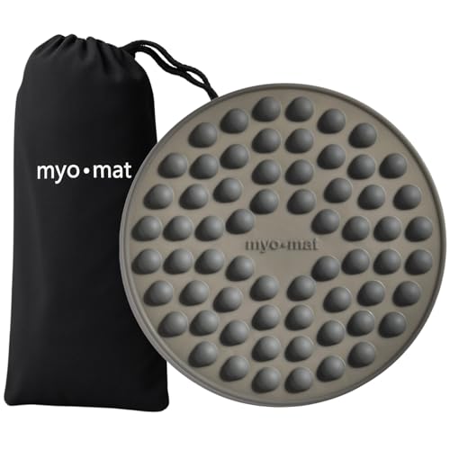 MyoMat Active Sitting Cushion & Myofascial Release Massage Mat - Platinum Silicone Domed Node Massager for Back, Glute Activation, Mobility - 13.5