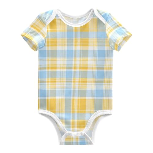 Yellow Light Blue Baby Short Sleeve Bodysuits Romper Unisex Infant Outfit Wrapping Clothes for Boy Girl kids 3M