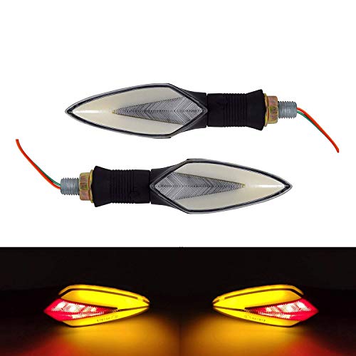 Ramanta Universal 2X Motorcycle Neon LED Amber Turn Signal Light Indicator Blinker Brake Lamps for Bike