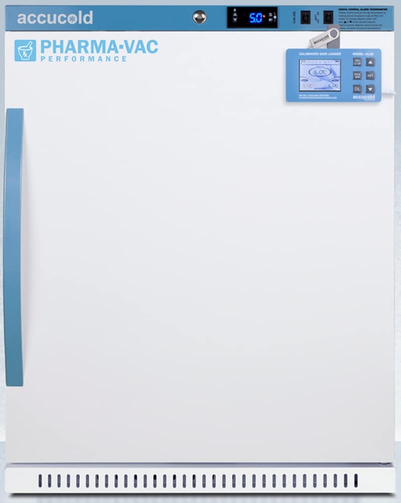 Summit Appliance ARS62PVBIADADL2B Performance Series Pharma-Vac 6 Cu.Ft. ADA Height Solid Door Commercial All-refrigerator with Data Logger and Hospital Grade Cord with 'Green Dot' Plug