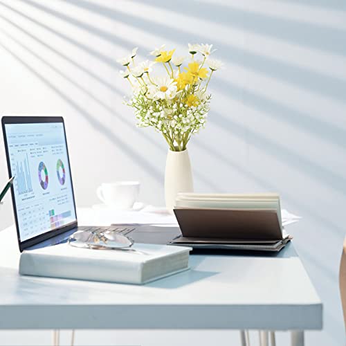 Haiops Artificial Daisy Flowers 6 Bundles 21” Faux Silk Daisy Flowers With Stems For Home Garden Vase Décor (White) #TOP3