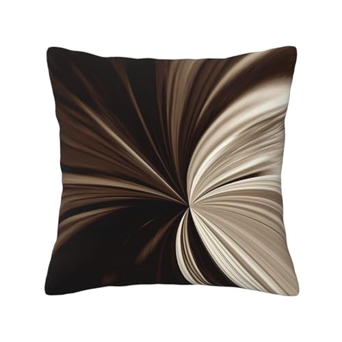 Beanstack Milk Chocolate Swirl Abstract Print Throw Pillow Velvet Pillowcase 18 "x18 Inch Home Set Comfortable Square Bed Decoration Outdoor Sofa Living Room Office Cushion Cover