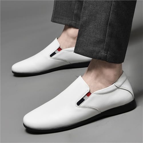 Men Breathable Leather Oxford Shoes Classic Formal Slip On Pointed Toe Low Top Comfortable Dress3