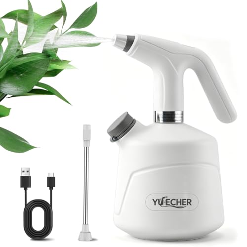 Electric Spray Bottle 0.5 Gallon Battery Powered Plant Mister with Extended Wand 2000mAh USB Rechargeable Automatic Garden Sprayer Adjustable Spout Continuous Water Sprayer for Indoor Houseplants