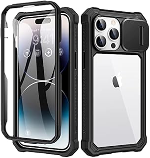 Doeshine for iPhone 14 Pro Max Case with Screen Protector & magnetic Slide Camera Cover, 360°Full body Military Heavy Duty Protection Shockproof Phone Case Cover for iPhone 14 Pro Max (Black)