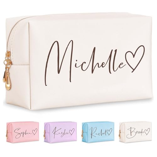 Personalized Makeup Bag with Name & Birth Flower