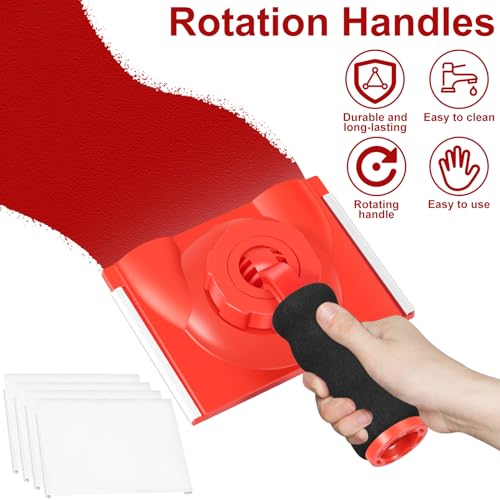 PTMTFYL Paint Edge Trimmer, Paint Edger Tool with 4 Replacement Pads, Trim Paint Edger with Rotatable Handle, Washable Paint Pad Applicator for High Ceilings, Walls, Corner & Trim Painting - Thumbnail 2