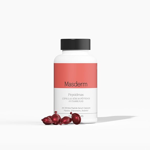MASDERM - Capsulas de Serum con Peptidos Faciales Antiedad y Antiarrugas, Serum Hidratante Facial, Rutina Skin Care Producción Colageno, Piel más Suave, Crema Belleza Mujer Hidratante, 90 Capsulas - 1