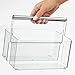 mDesign Plastic Shower Caddy Storage Organizer Utility Tote, Divided Basket Bin - Metal Handle for Bathroom, Dorm, Kitchen, Holds Soap, Shampoo, Conditioner - Aura Collection - Clear/Chrome