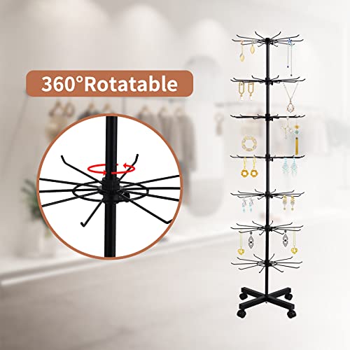 Nvifco Retail Display Stand 7 Tier，Spinner Display Rack，Adjustable Keyring Craft Jewelry Hats Toys Show Rack For Retail Store #TOP1